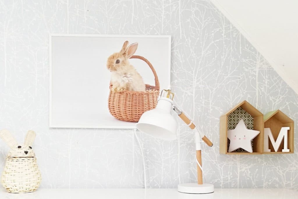 Fotokachel met konijnenmotief in de kinderkamer Fotokachel met konijnenmotief in de kinderkamer