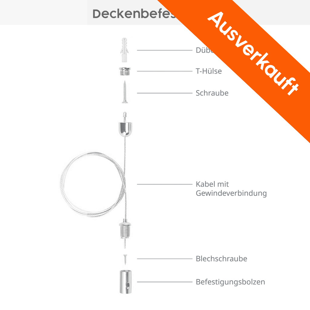 Deckenaufhängung für Infrarotheizung M-Serie