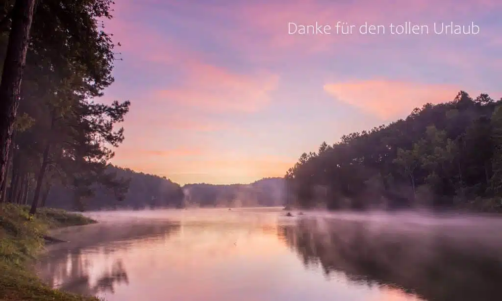 Urlaubsfoto mit Schriftzug